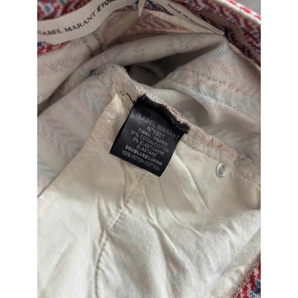 Isabel Marant Étoile Chevron Striped Multicolor Skinny Jeans Pants FR 38- US 6 - Picture 9 of 10